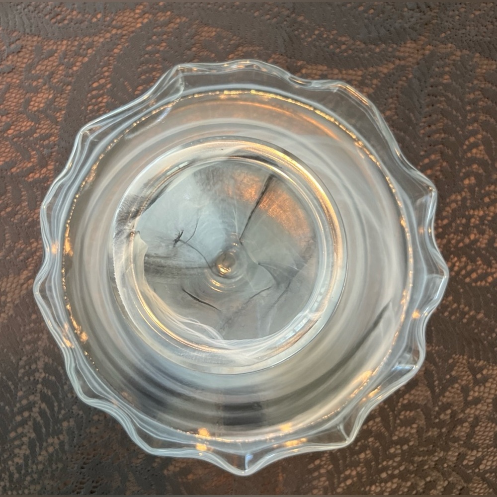 Decorative Handblown Glass Cake Stand Grey/Black/White/Clear Swirl - Picture 4 of 7
